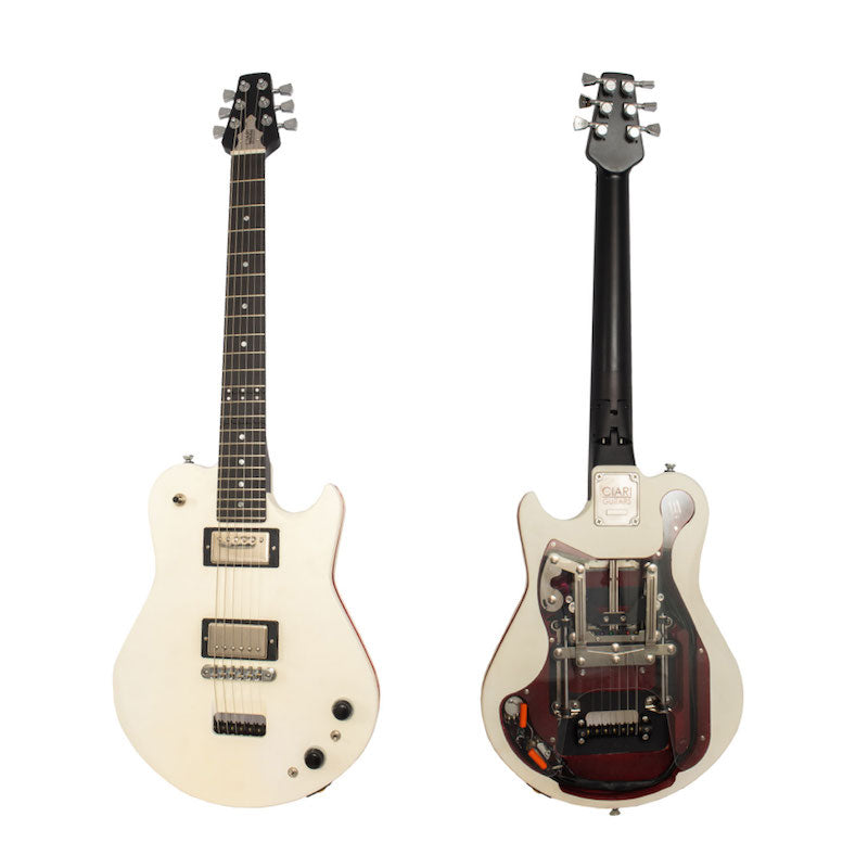 The Ascender™ Custom Electric Guitar in White with Red Interior